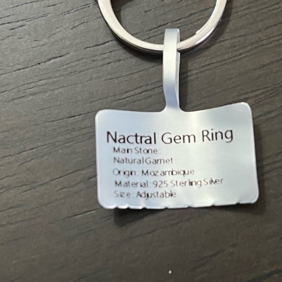 Double Heart Natural Garnet Ring - Picture 4 of 5